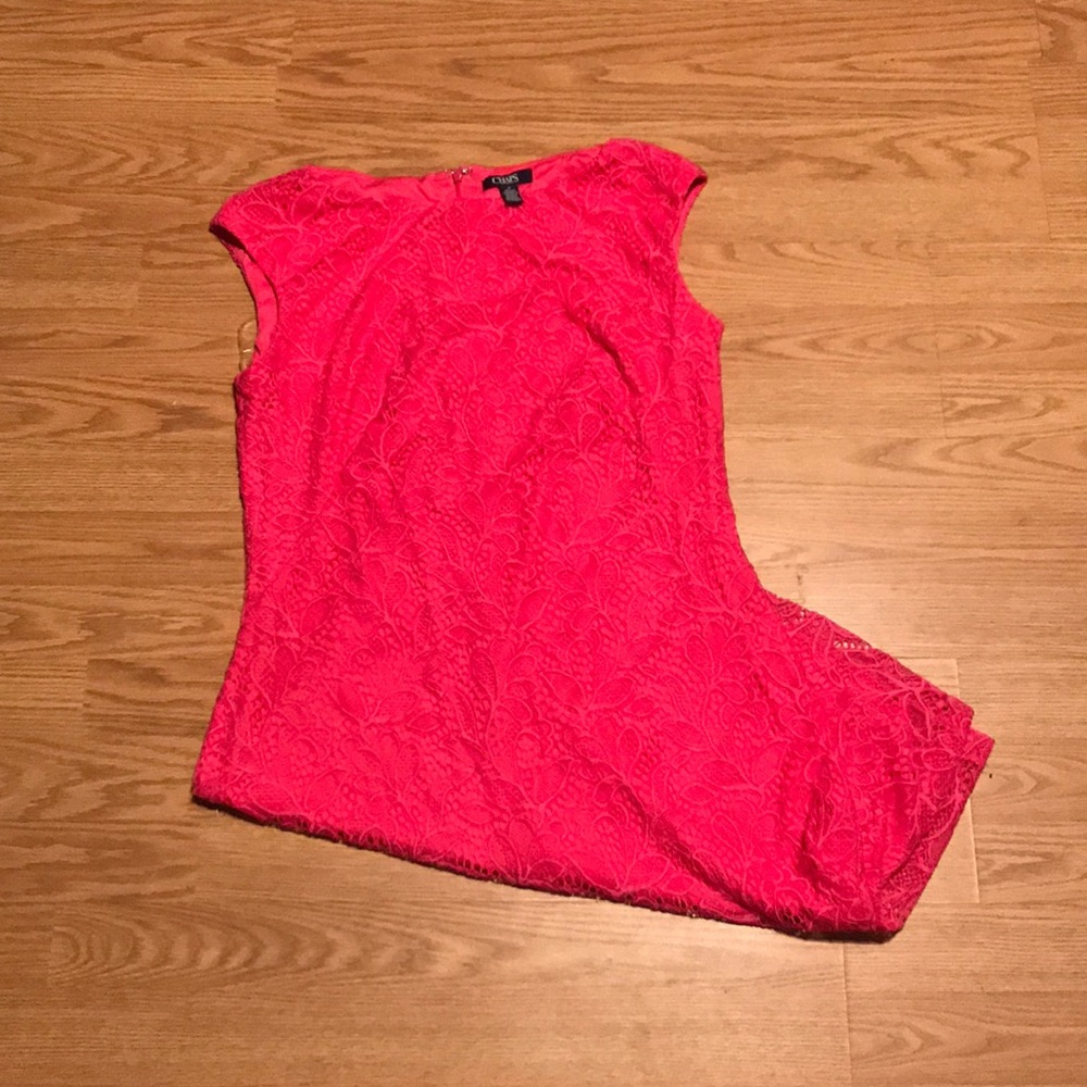Hot pink lace dress